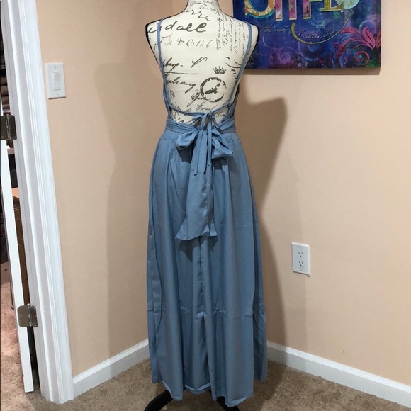 Gray Sling Starppy Back Maxi - Dress - Picture 6 of 7